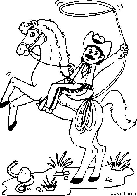 Cowboy op een paard
