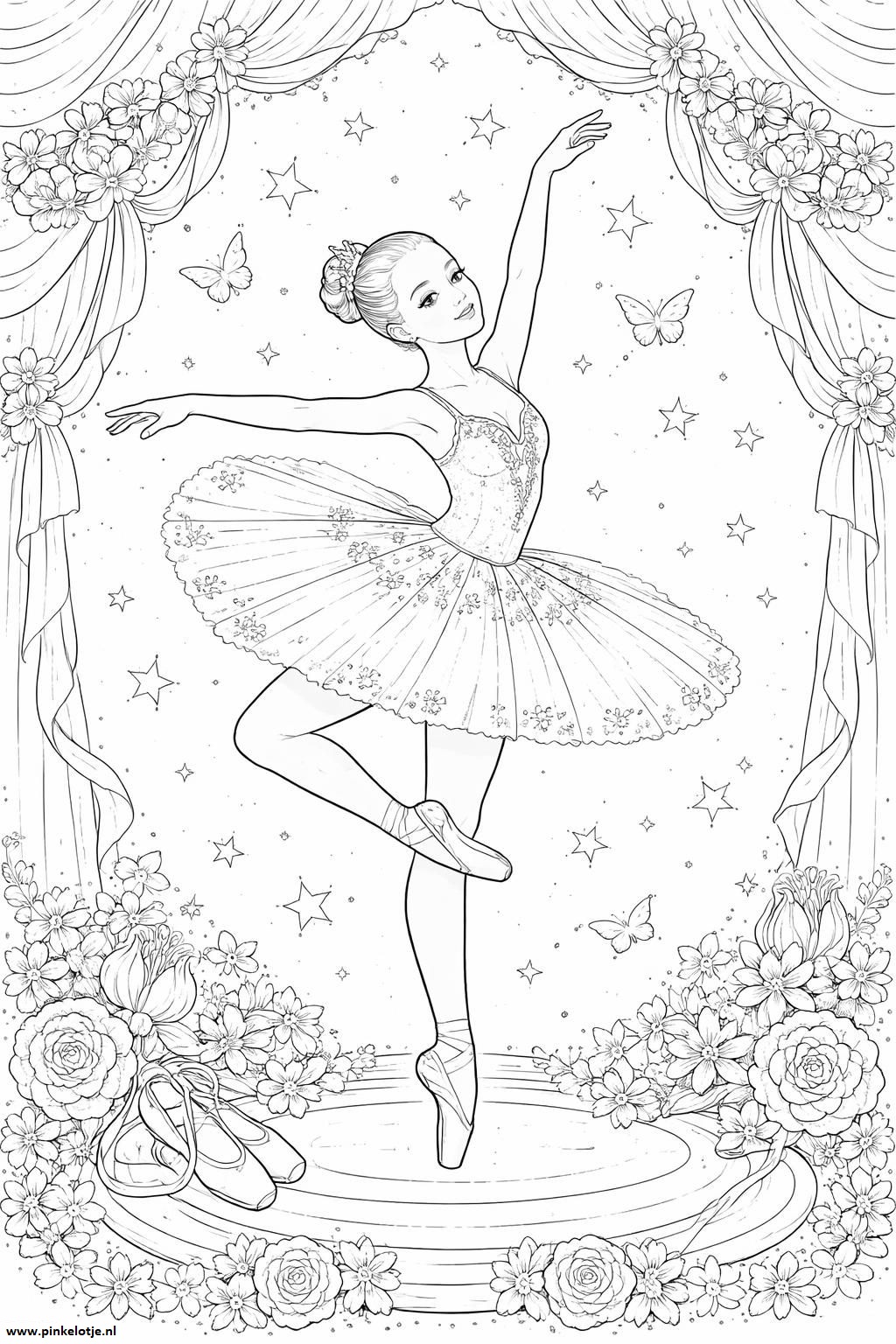 Kleurplaat Ballet