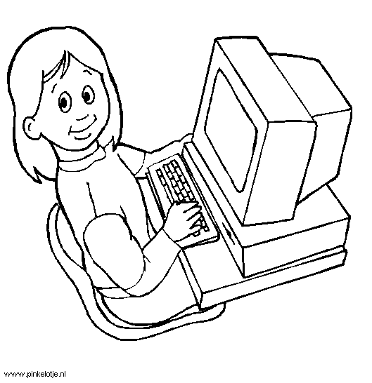 Meisje achter de computer